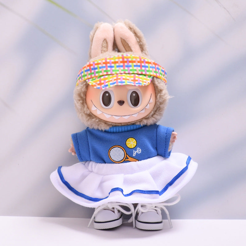 Only clothes] one, two and three generations of pendant cloth cloth clothes academic style T-shirt pants suit labubu doll clothes
