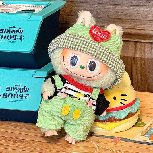 LABUBU for the first and second generation of cloth clothes suit straps pants vinyl face doll can replace bubble Mart