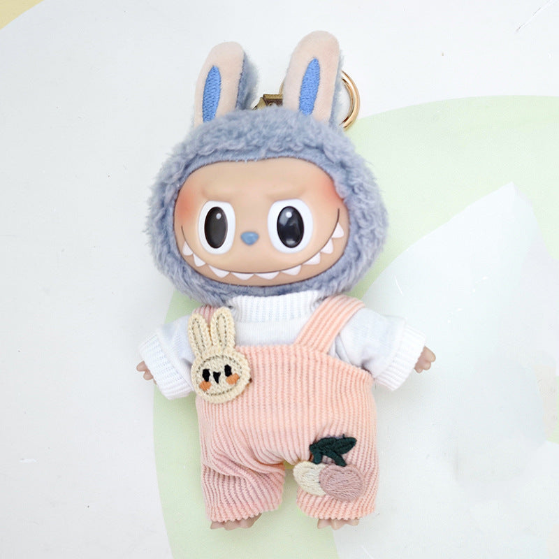 The suspenders are suit suitable for cloth pendant clothes to replace the 17cm Macaron vinyl Labubu doll clothes.