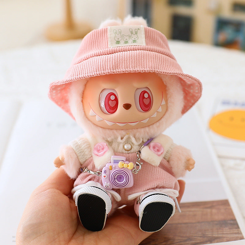 The second generation of cloth cloth clothes vinyl doll sitting party labubu replacement pants hat shoes