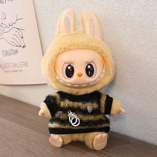 Generation One and Two Rags Clothes Labubu Blind Box Keychain Vinyl Doll Sweater suit Hat Shoes Glasses
