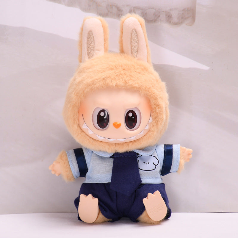 Labubu Doll School Uniform Outfit - Couples Set for Sitting & Stretch Dolls