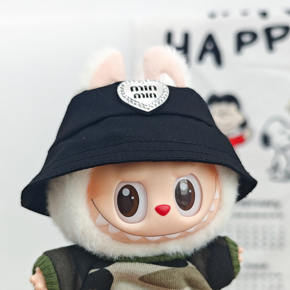 Labubu 17cm Doll Camouflage Outfit with Fisherman Hat & Accessories