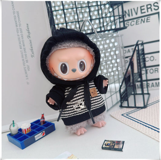 Labubu Doll Outfit - Striped Sweater & Hat Set for 17cm Labubu
