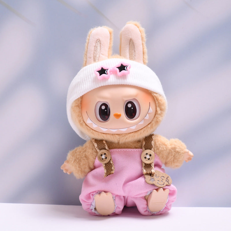Only clothes] first and second generation labubu pendant luck suspenders hat suit labubu change baby clothes