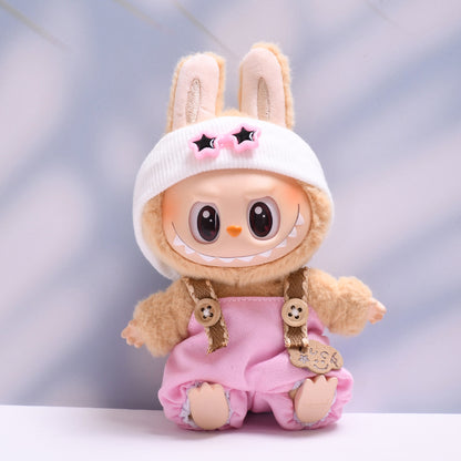 Only clothes] first and second generation labubu pendant luck suspenders hat suit labubu change baby clothes