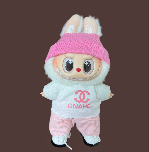 [Only Clothes] 17cm Blind Box Labubu Handmade Frog Piggy Stuffed Christmas Suit Labubu Hanging