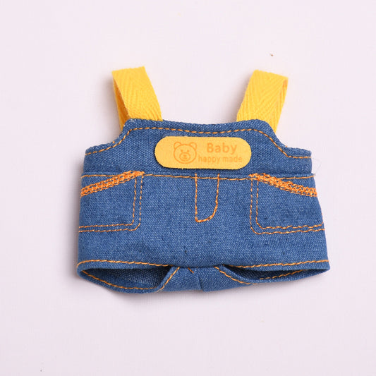 Labubu Denim Overalls Outfit for Doll - Piggy & Orange Styles