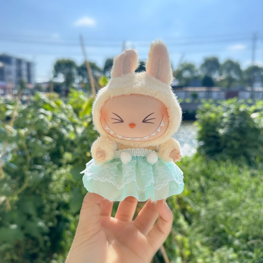 Clothes Only] First/Second Generation Labubu Clothes Pendant Rab Cloth Sit Party Baby Clothes Sweet Slip Skirt Cute