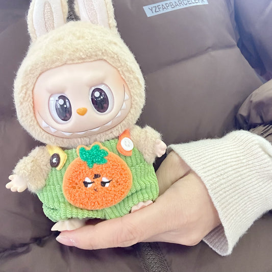 Only clothes] the first and second generation of labubu doll clothes LABUBU suit new red small apple suspenders