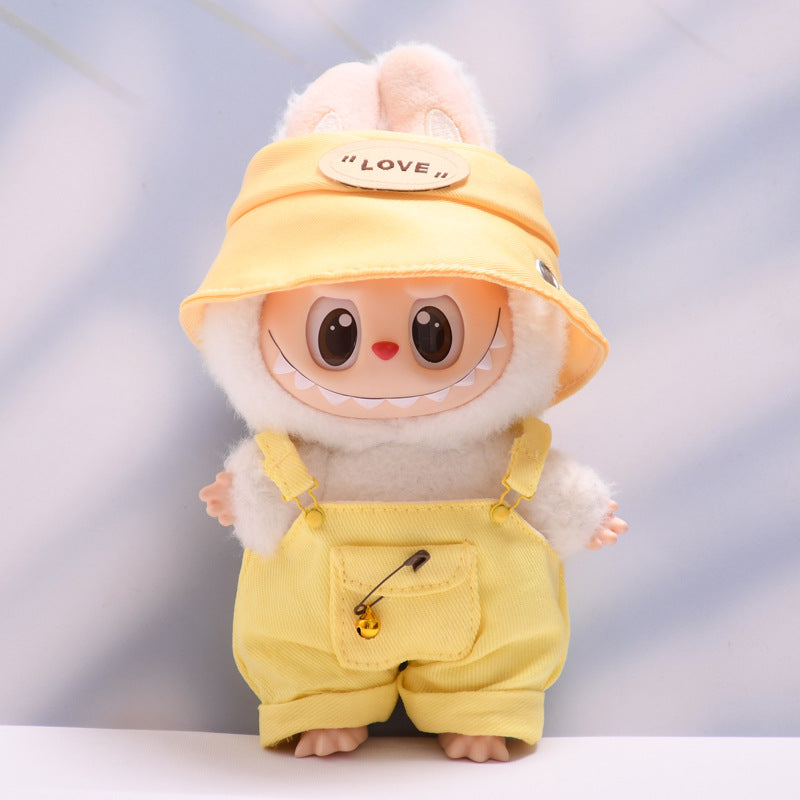 Only baby clothes] one or two generation pendant labubu clothes colorful pocket suspenders pants hat suit cloth baby clothes