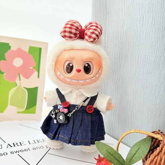 Labubu Doll Clothes Set - Venetian Skirt, White Shirt & Accessories