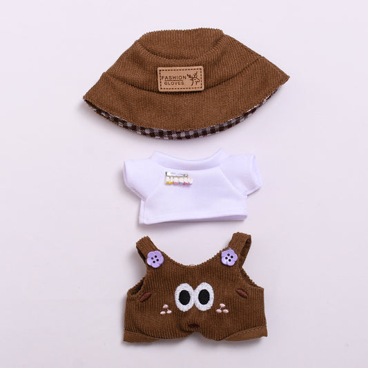 Labubu Doll Overalls Set - 3-Piece Outfit for 2nd Gen Pendant Vinyl Dolls