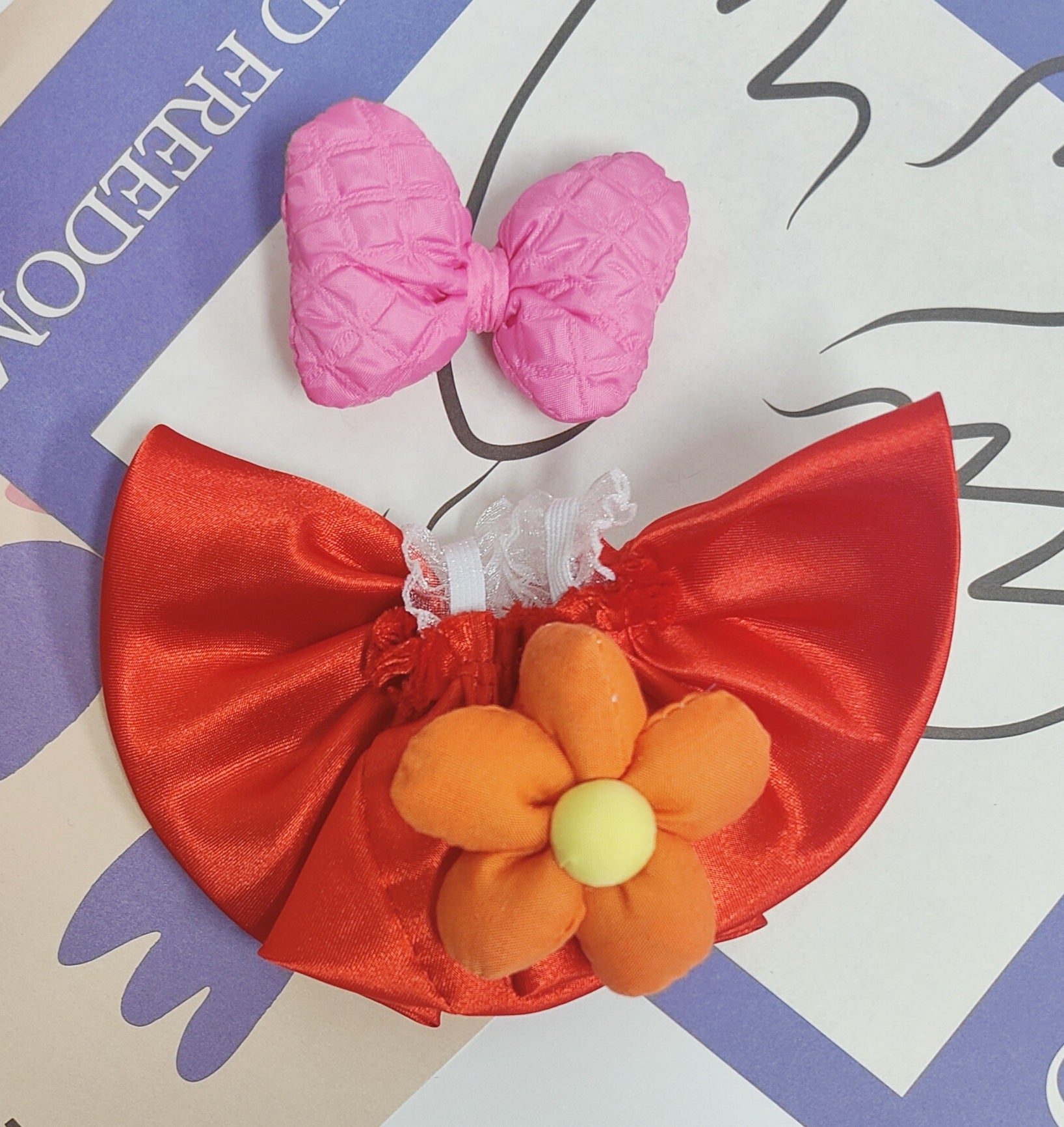 Labubu Doll Flower Dress with Bow - 15-20cm Outfit