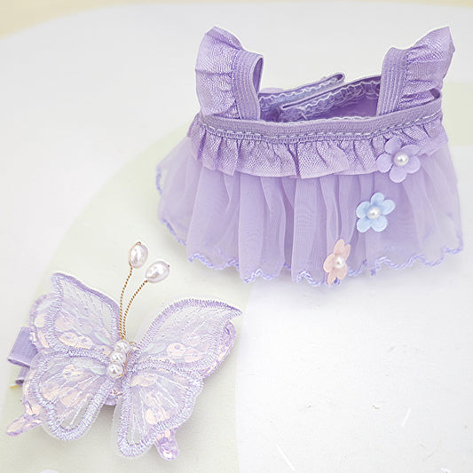 Purple Yarn Skirt Suitable for 17CM Cloth Cloth Keychain Pendant Doll Clothes Wear Bag Hanging Decoration Change