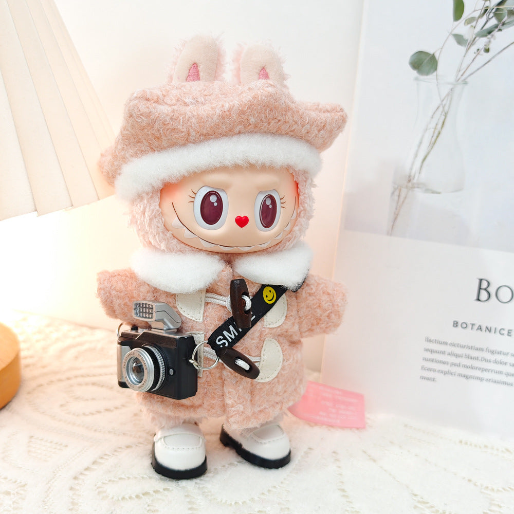 Labubu Doll Beret & Coat Outfit Set for 1st & 2nd Gen Pendants