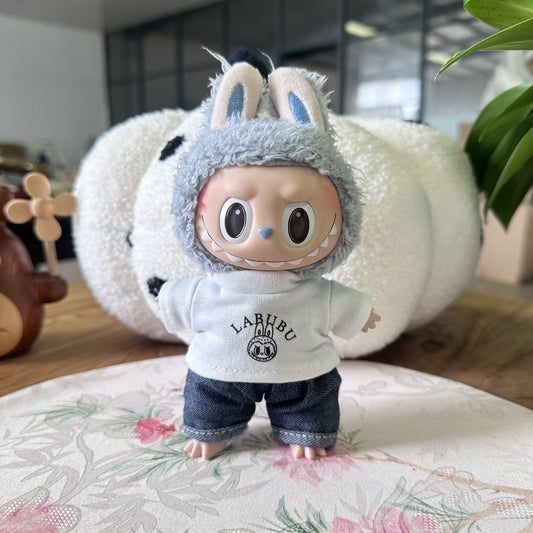 Clothes Only] Generation Rabub Doll Fashion Baby Clothes Casual Vest suit LABUBU School Season Clothes
