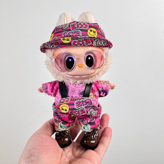 Wholesale 17cm one, two and three generations of labubu doll cloth cloth clothes pendant blind box sit party doll suit