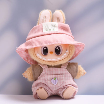 Only clothes] the first and second generation of cloth pendant plaid suspenders suit vinyl Labubu baby clothes