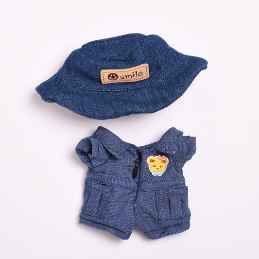 Labubu Doll Denim Jumpsuit Outfit for 17cm Pendant Doll