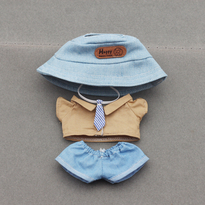 Labubu Doll Fisherman Hat & Outfit Set for 10cm & 17cm Vinyl Dolls