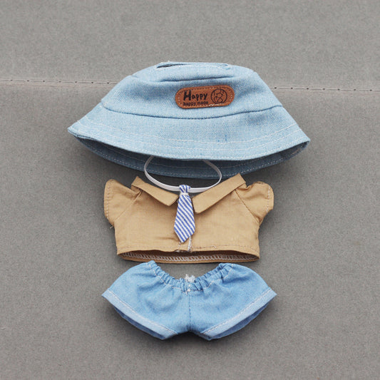 Labubu Doll Fisherman Hat & Outfit Set for 10cm & 17cm Vinyl Dolls