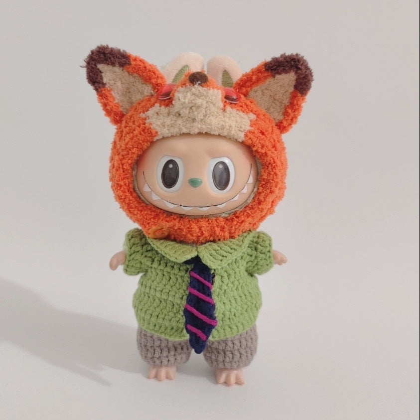 Only clothes] 17CM pendant cloth cloth clothes handmade avocado suit LABUBU bow bear