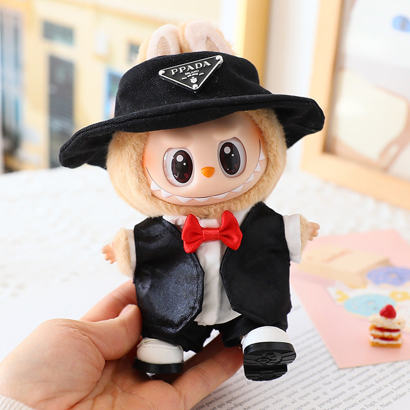 The first and second generation key chain Labubu clothes pendant pull cloth for wedding dress suit wedding suit hat shoes