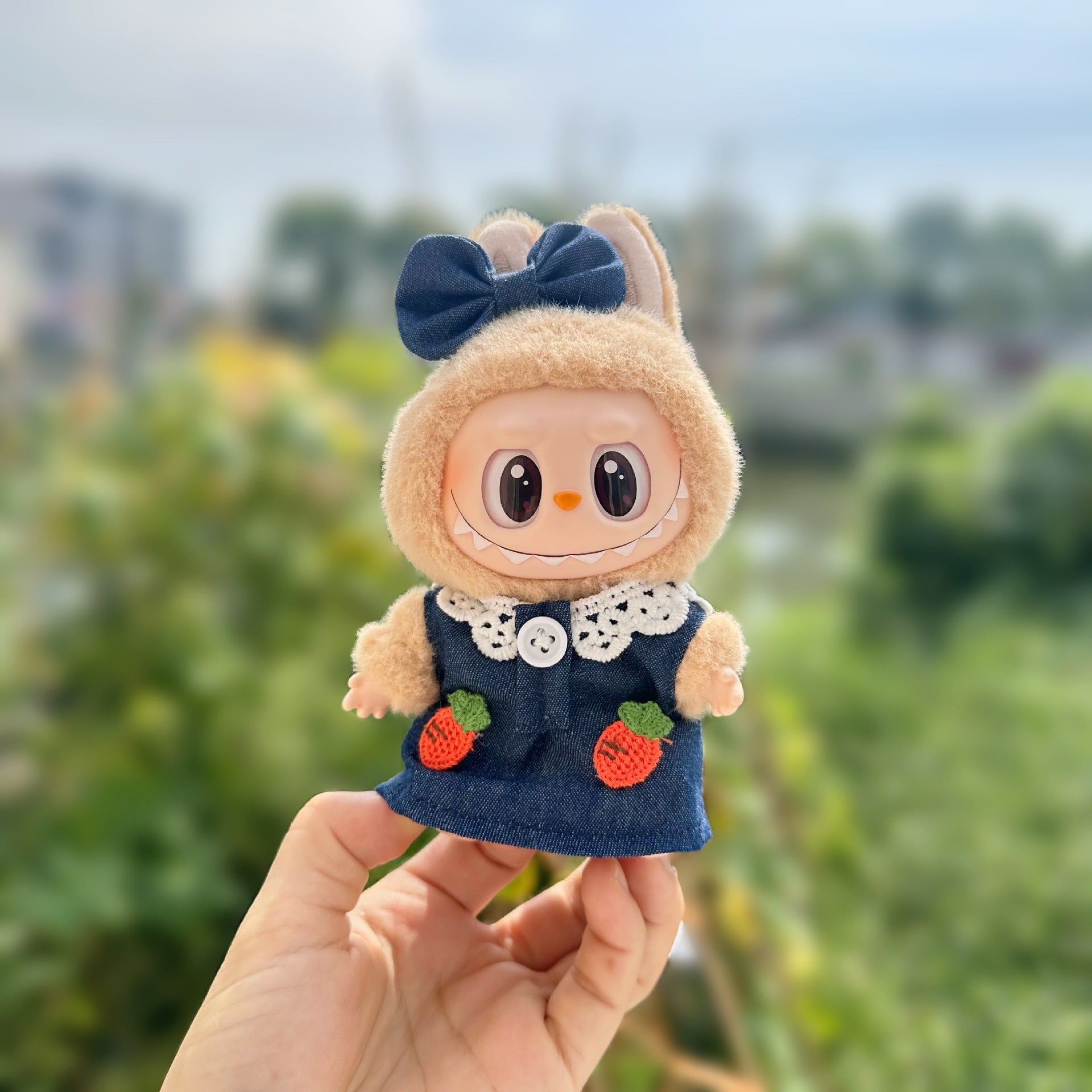 Only clothes] second generation blind box bubble matlabubu clothes LABUBU sit party doll strap suit