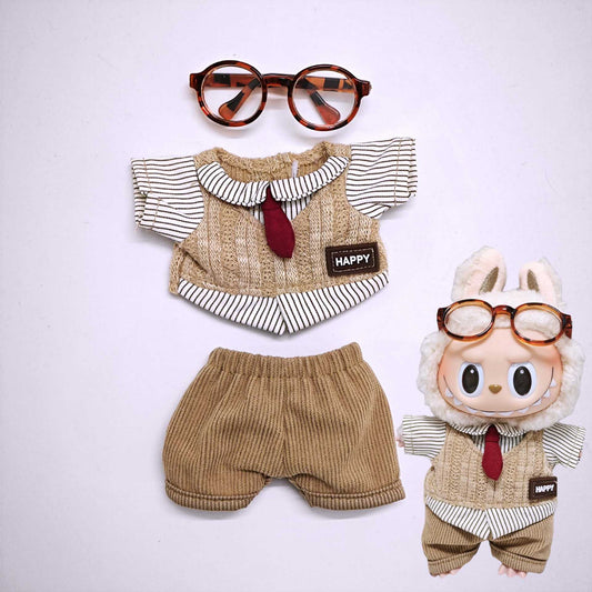 Labubu Doll Retro British 2-Piece Outfit with Accessories