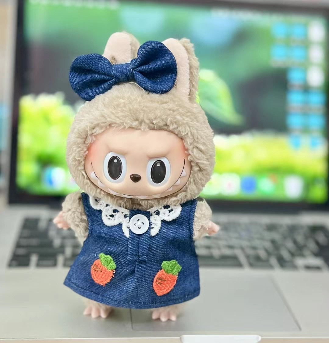 Only clothes] 15cm pendant blind box Macaron Labubu Labubu Time to chill doll clothes
