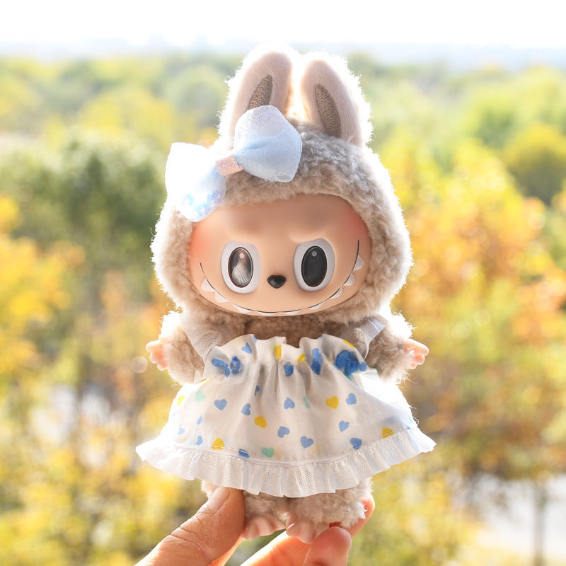 Only clothes] 17cm pendant pull cloth cloth for clothes spring and summer dress suit labubu baby dress cute