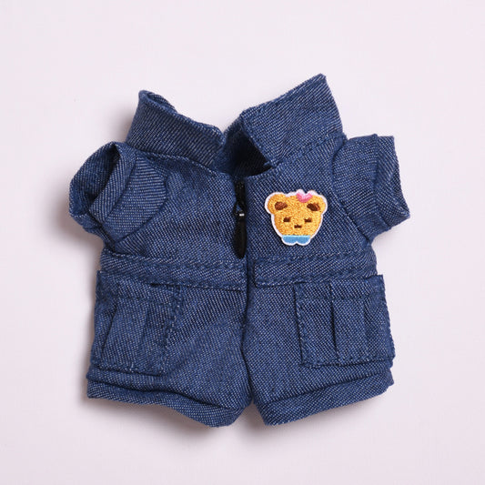 Labubu Doll Denim Jumpsuit Outfit for 17cm Pendant Doll