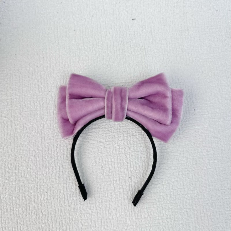 Labubu Sp Bow Headband Fugitive Princess Hair Accessories Elegant Bow Headband Sweet Velvet