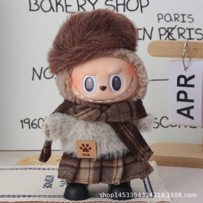 Super Q cute labubu doll 17cm pendant generation for doll plush doll vinyl face change