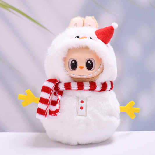 Labubu Vinyl Doll Snowman Jumpsuit Outfit for 2nd Gen Sitting Doll