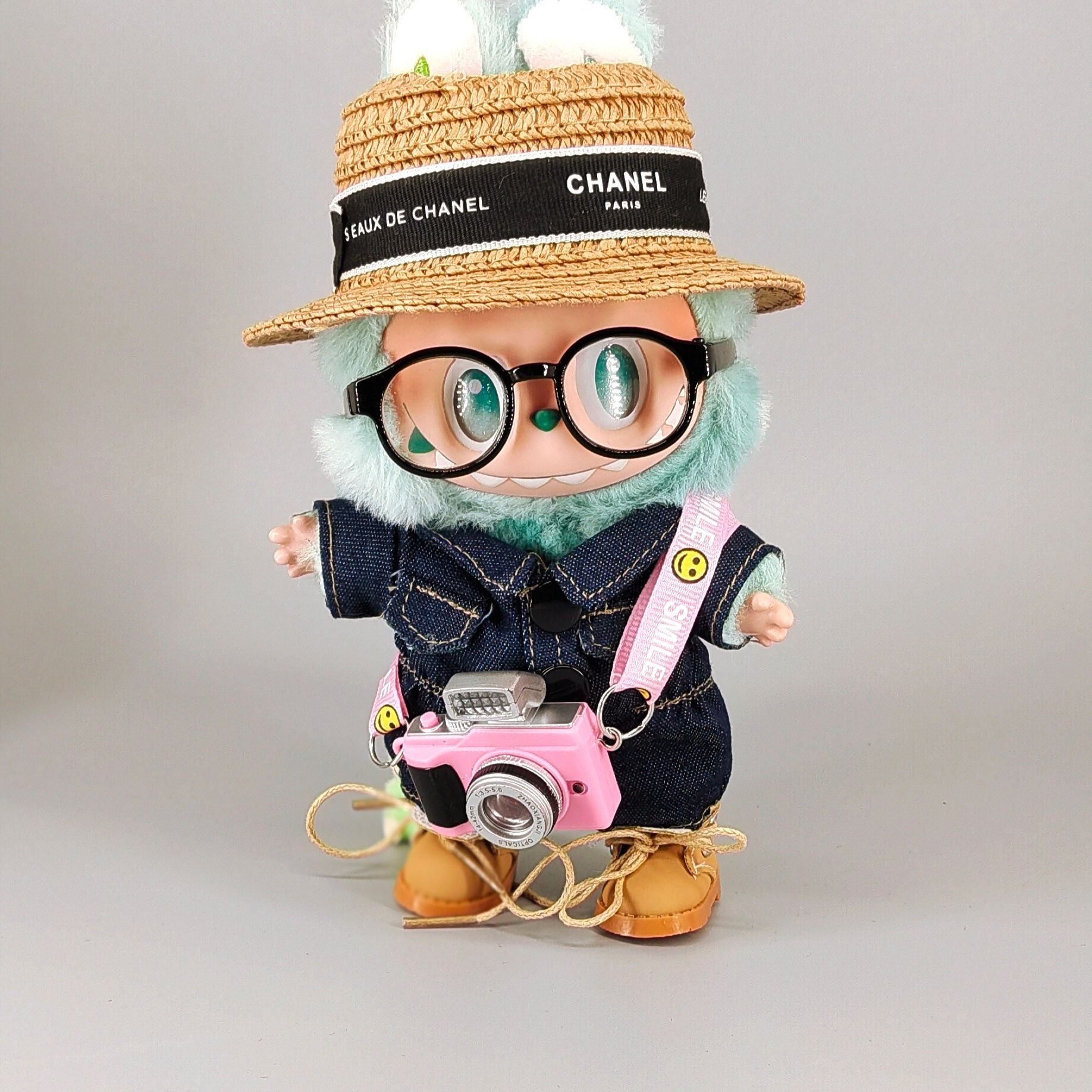Labubu Denim Jumpsuit Outfit for 1st-3rd Gen Dolls