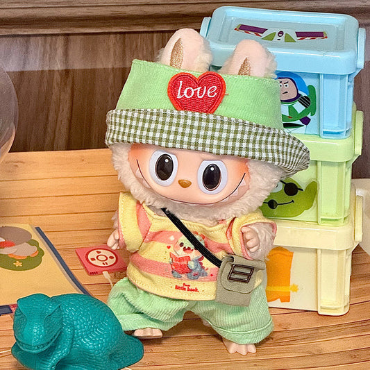 Summer 17cm Labubu Baby Coat Labubu Second Generation Vinyl Doll Cute suit for Clothes