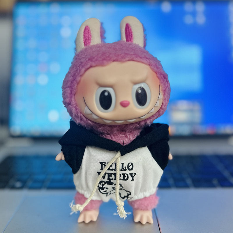 Only clothes] LABUBU doll 17CM key chain cloth cloth clothes Bailey suit pendant doll clothes full