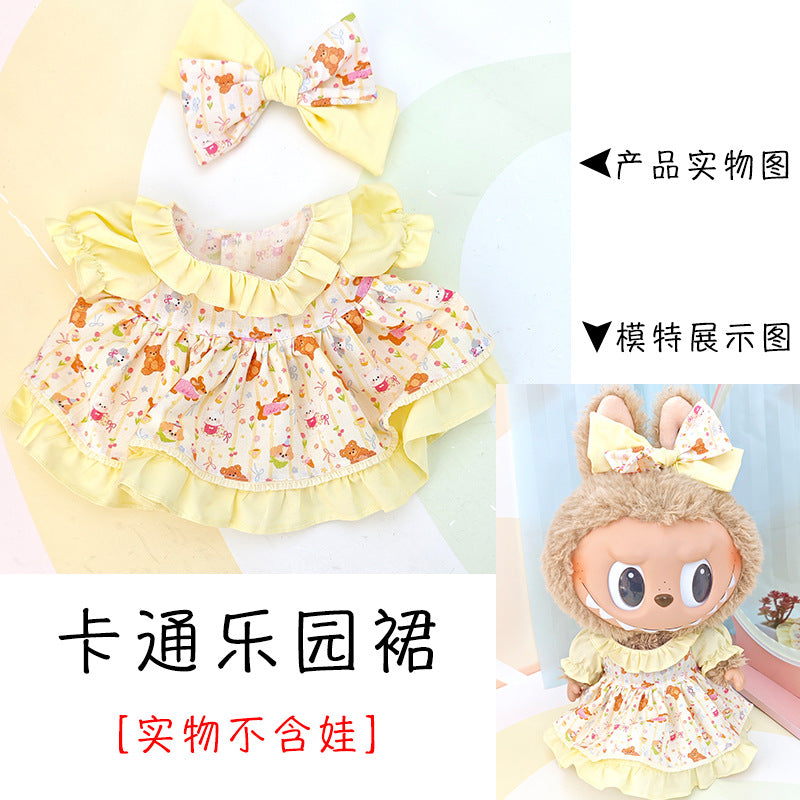 [Clothes Only] 37cm Labubu Vinyl Plush Doll Clothes suit Replace Labubu Skirt