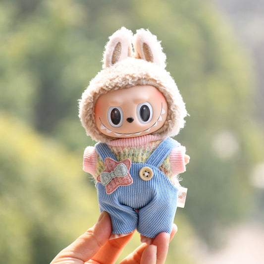 Doll clothes for sale only] Cloth-pulling pendant clothes star suspender pants sweater 17cm keychain vinyl doll clothes