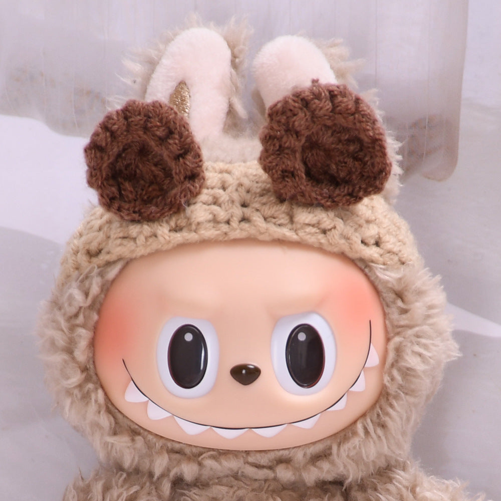 Labubu Doll Clothes - Striped Sweater & Headband Outfit for 1st & 2nd Gen Pendant