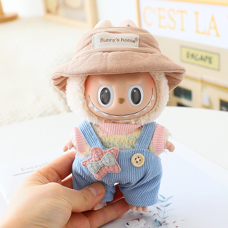 The first and second generation of cloth doll plush doll clothes pendant T-shirt suspenders clothing accessories blind box doll hat