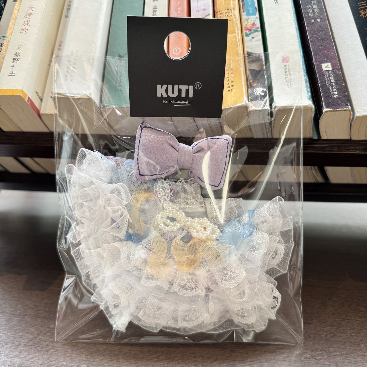 [Only Clothes] Labubu Stuffed Doll Clothes Pearl Bow Lace Gauze Skirt Labubu Clothes Accessories