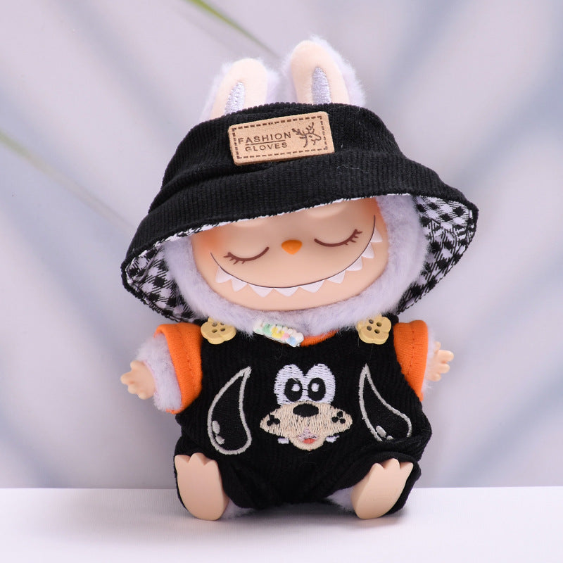 Only clothes] the first and second generation of blind box pendant pull cloth for clothes cartoon suspenders pants hat Labubu doll clothes