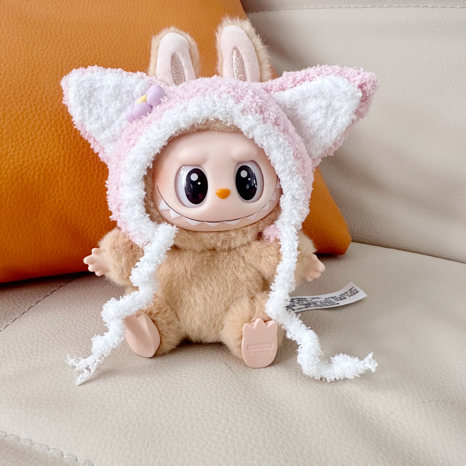 Only clothes] sit party blind box cloth cloth clothes key chain LABUBU handmade long grass pig hat headgear