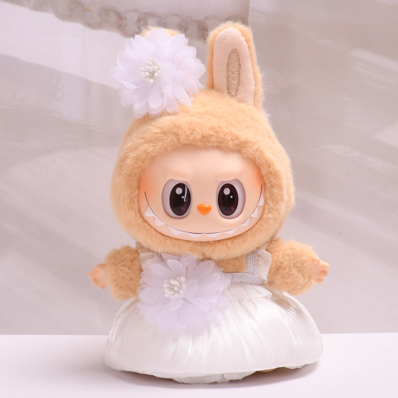 Only clothes] second generation vinyl blind box labubu sit party cloth clothes cute flower bud skirt baby clothes adorable
