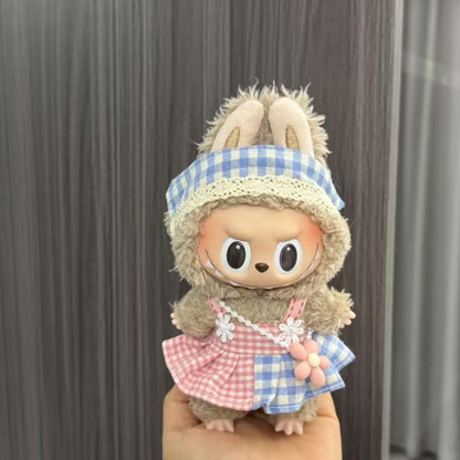 Rab cloth doll labubu17cm pendant one or two generations of vinyl plush doll suit accessories for clothes