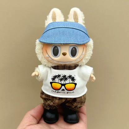 labubu doll clothes 17cm pull cloth clothes blind box doll skirt suit cute dress toy cross-border wholesale