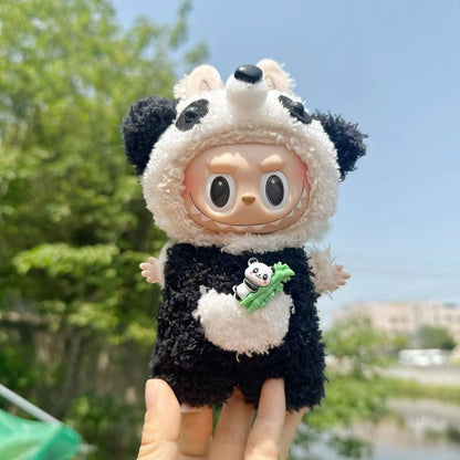 Only clothes] 17CM cloth cloth clothes key chain LABUBU big ear dog powder pig elk suit pendant in stock